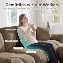 Sofa Brown Made Of Chenille For Living Room - 棕色 3 人座 - 查看 7