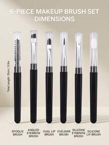 12-Piece Mini Silicone Spiral Makeup Brush Set (For Brows, Lips, And Lashes) - Features A Dual-Ended Design With Soft Bristles For Precise Application; Includes Eyeliner, Lip, And Eyebrow Brushes With A Stylish Look. - Multicolor - View 8