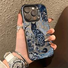 It Is Suitable For Apple Mobile Phone Case Laser Totem Cat - 透黑 - 查看 2
