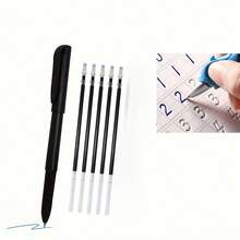 6pcs (1 Empty Pen Holder And 5 Magic Ink Cartridges) Magic Pen And Magic Copy Pen Ink Cartridges, Disappearing Ink Pen With Writing Training Function, Grooved Disappearing Ink Pen For Books, Drawing Book Material - 1 Pen With 5 Refills - View 5