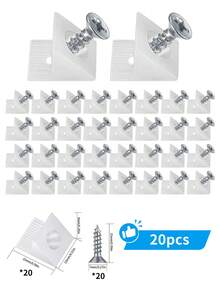 10/20/30pcs Drawer Wedge Blocks With Screws, Drawer Bottom Support Brackets, Fixing Repair Wedge Blocks, Plastic Right Angle Corner Brackets Fasteners, Furniture Sagging Drawer Reinforcement Repair Kit - Multicolor - View 11