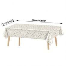 1pc/3pcs Vintage Western Cowboy Style Disposable Plastic Tablecloth, Beige Background With Hand-Painted Cowboy Hat, Cactus, Bull Head Pattern, Suitable For Western Theme Party, Birthday Gathering, Theme Event. 137*274cm - Multicolor - View 2