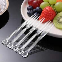 100PCS Disposable Plastic Fruit Forks 3.54 Inch Mini Double Prong Food Picks, Disposable Cocktail Forks For Appetizer, Pastry, Dessert, Fruit And Party Serving - White - View 8