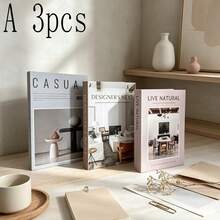2/3pcs Foldable Fake Book Decor, Nordic Home Magazine Decorative Book, Minimalist Realistic Book Prop For Showroom, Villa, Study - Decor Book - View 4