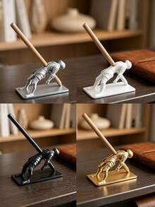 Knight Pen Holder Desktop Decor, Medieval Armor Warrior Pen Stand Resin Figurine, Creative Fun Pencil Storage Rack, Novel Desktop Ornament, Unique Office Supplies, Cool Desktop Accessory Gift For Colleagues, Students, Home And Office Desk Decoration - Multicolor - View 8