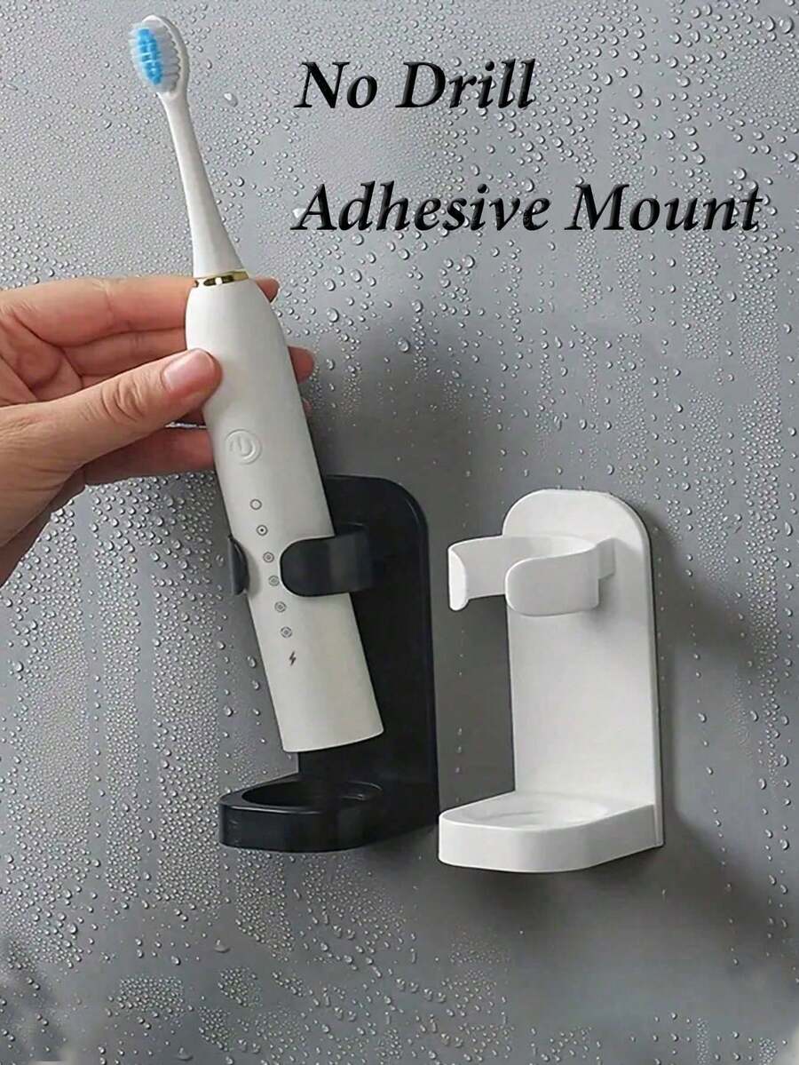 Electric Toothbrush Holder, Wall-Mounted Toothbrush Storage Rack, Bathroom Shelf, Razor Holder, Suitable For 98% Of Toothbrushes (Standard Brush Head), Can Be Wall-Mounted Or Placed On Bathroom Or Kitchen Countertop, Compact And Portable, Stable Installation, Essential For Apartment Bathroom - Multicolor - View 1
