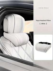 Luxury Car Neck Pillow, Nappa Headrest, Seat Cushion, Neck Support Pillow, Car Seat Pad, Comfortable And Breathable, Lumbar And Neck Support, Exquisite Embroidery, All-Season Use, Car Interior Decoration Accessory - A - View 7