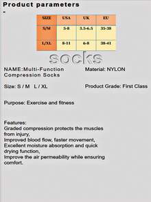 6/1 Pair All-Season Gradient Professional Sports Compression Knee-High Socks For Running, Cycling, Fitness, Hiking - Multicolor - View 10