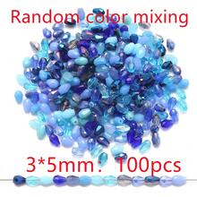 100颗/包 3*5mm 中心孔水滴形玻璃珠，颜色混装，DIY珠宝制作材料，适用于鞋子、衣服、帽子、包包、配饰、头饰、腰链、钥匙扣、手机挂件等。 - 3*5mm中孔水滴 - 查看 23