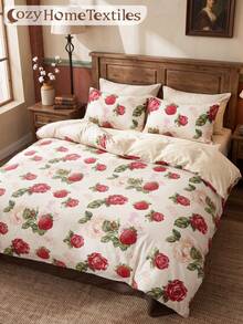 2/3 Piece Set Vintage Floral Print Duvet Cover Bedding Set, Comfortable And Breathable, Lightweight And Anti-Pilling, Machine Washable, Room Decor, Bedroom Decor, Dorm Bedding, Suitable For All Seasons, Fits Twin/Full/Queen/King/California King Beds, Autumn Home Decor, No Filling Included - Multicolor - View 7