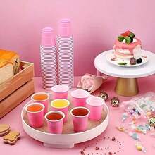 10/20pcs Bullet Cups, 2oz Mini Party Cups, Reusable Small Cups For Party Games, Suitable For Liquor, Cocktails, Wine, Condiments, Snacks, Juice. Perfect For Any Party! - Pink - View 5