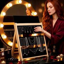A Frame Wooden Jewelry Display Rack With Chalkboard 3 Layer Holder For Necklaces Pendants Retail Vendor - Black - View 1