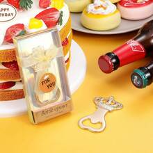 12pcs Gold Crown Bottle Opener Wedding Guest Favors, Bridal Shower Souvenirs, Birthday Gifts, Anniversary Decor, Party Thank You Gifts, Crown Design - Multi-color - View 3