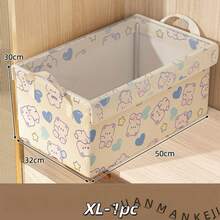 1pc Stackable Storage Box With Lid, Balloon Bear Pattern, Large Capacity With Handle, Space-Saving, Convenient For Storage And Organization, Multi-Functional Storage Box, Transparent Storage Box Organizer, Thickened Storage Box, Suitable For Home, Dorm, Bedroom, Closet, Etc. Valentine's Day Sunshine Travel Cool,Dorm Room - Baby Blue - View 12