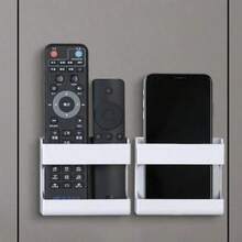 2/1pc Wall-Mounted Remote Control Storage Box, Phone Charging Stand, Closed Storage Rack, No-Drill Remote Control Socket Organizer, Remote Control Holder, Phone Stand, Suitable For Bedroom, Bathroom, Living Room, Kitchen, Office (1/2pcs) Optional - Multicolor - View 11