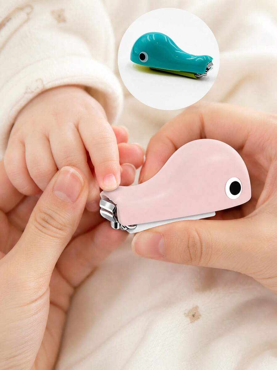 1pc Cartoon Baby Nail Clipper Dolphin Nail Scissors Infant Toddler Anti-Pinch Nail Cutter - Multicolor - View 1