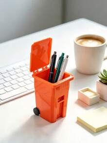 Trash Can Shaped Makeup Brush Storage,Fun Stationery Storage Box,Desktop Placement For Discarded Paper Strips And Notes,Office Workstation Corner Placement Decor,Suitable For Students,Office Workers,Teacher's Day,Birthday,Back To School Essential - Multicolor - View 10