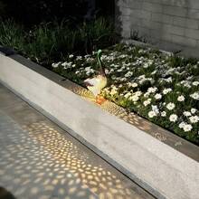 1pc Outdoor Solar Statue Light, Garden Decor, 3D Cute Duck Statue Light, Creative Design Iron Material, Beautiful Rust-Proof Durable, Backyard, Bistro, Cafe Style, Camping Light Yard/Lawn Ornament, Suitable For Patio, Lawn, All Seasons - 3D Duck Statue Lamp - View 7
