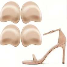 6pcs Self-Adhesive High Heel Shoe Insoles, Anti-Slip Breathable, Shock-Absorbing Thickened Foot Pads, Stronger Grip, Wear-Resistant Beige Heel Pads - Beige - View 6