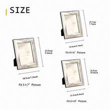4*6" & 5*7" Silver Metal Photo Frame With 3D Vintage Floral‑Vine Embossed Carvings, Tabletop Display, Dual‑Use For Horizontal & Vertical Placement - 1PC - View 2
