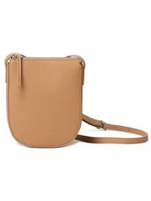 MIYIN Solid Pebbled Half-Round Phone Crossbody Purse, Zipper Storage With Multiple Compartments, Adjustable Strap Mini Bag For Commute & Casual Wear - Multicolor - View 3