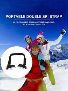 1Pc Universal Adjustable Ski Carrier Strap, Portable Snowboard Carrier Shoulder Straps, Cushioned Nylon Shoulder Harness, Non-Waterproof Lightweight Skiing Backpack Accessory For Men And Women(The Direction Of Hook And Loop Pasting Is Random) - Red Ears - View 6