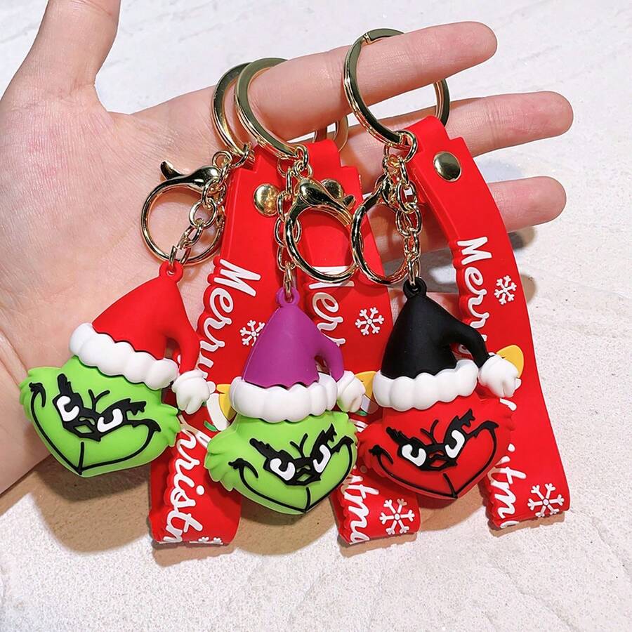 The Grinch 聖誕鑰匙圈吊飾 聖誕樹綠色怪獸裝飾鑰匙圈 - 均碼 - 查看 1