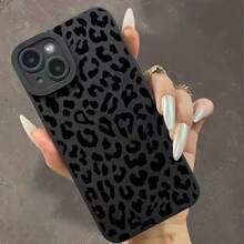 Phone Case - Popular Black Leopard Print Fashion Silicone Case For Various For Iphone Models, Offering Complete Protection With A Stylish Soft Shell Design - 黑色 - 查看 5