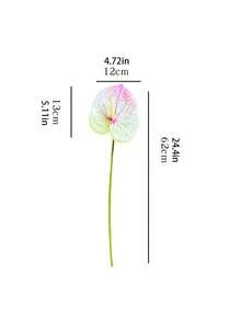 Artificial Red Anthurium Flower, DIY Wedding Bridal Party Bouquet Centerpiece Floral Arrangement, Home Office Living Room Bookshelf Decor, Gift For Plant Lovers And Homeowners - Multicolor - View 2