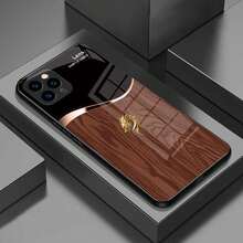 حافظة هاتف: ل- 16 15 14 13 12 11 Pro Max Plus، حافظة زجاجية مقسّاة، تصميم رأس التنين - نمط الحبوب، بسيطة وأنيقة - أسود 3 - مشاهدة 2