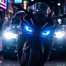 1件裝惡魔之眼摩托車反光貼紙，野獸卡通動物眼睛圖案，自黏式高品質防水，適用於摩托車大燈、油箱、前整流罩、安全帽，多色可選，趣味貼紙禮物，提升車輛外觀 - 惡魔之眼款 - 查看 2