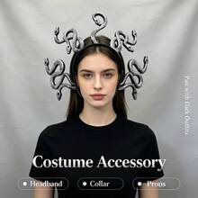 1pc Halloween Scary Medusa Snake Headband Cosplay Costume Prop Horror Thriller Hair Accessory - View 4