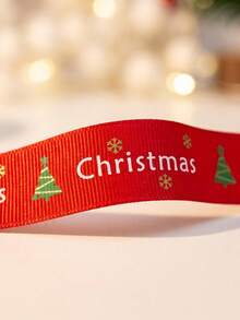 Ribbon, Christmas Gift Bag, Gift Wrapping Ribbon, Red Satin Ribbon - Christmas Party Decoration With Text, For Gift Wrapping, Wreaths, Garlands - Durable Polyester Ribbon, Suitable For Holiday Crafts And Decoration - View 3