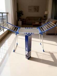 1 Piece Foldable Metal Clothes Drying Rack - Telescopic And Foldable, Space‑Saving, For Hanging Shirts, Pants, Sweaters And All Kinds Of Clothes, Sturdy And Durable, Suitable For Balcony, Living Room And Laundry Room - Multiple Specifications - View 10