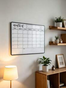 1pc Erasable Magnetic Refrigerator Calendar Whiteboard, Suitable For Monthly Planner, Kitchen Chore List, To-Do List, School Supplies, Back To School, No Residue, White Surface, Easy To Clean, Reusable - one-size - View 5