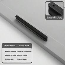 Furniture Handles, Black & Gold Cabinet And Wardrobe Pulls, Solid Aluminum Kitchen Cabinet Handles, Long Cabinet Drawer Pulls - Multi-color - View 15