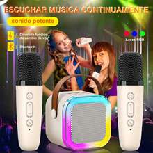 Altavoz de karaoke Bluetooth portátil con 2 micrófonos: efectos de voz, luces de colores y tecnología Bluetooth 5.0. - Beis - Ver 1