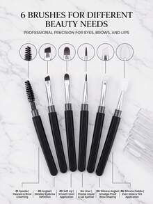 12-Piece Mini Silicone Spiral Makeup Brush Set (For Brows, Lips, And Lashes) - Features A Dual-Ended Design With Soft Bristles For Precise Application; Includes Eyeliner, Lip, And Eyebrow Brushes With A Stylish Look. - Multicolor - View 4