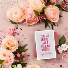 OBOVAY 1pc, Funny Happy Birthday Card, With Envelope, High-Quality Print, Funny Birthday Greeting Card, Snarky Humor Happy Birthday Card For Friends, You, My Friend, Are A *Ucking Delight, Handmade Delightful Celebration Card For Anyone - View 6