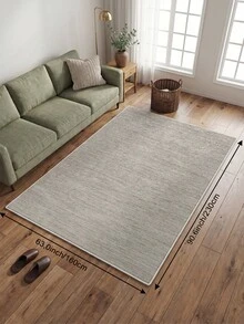 1pc Light Gray Minimalist Living Room Rug, Suitable For Kitchen, Dining Room, Bedroom, Room Holiday Decor, Indoor/Outdoor, Office, Lobby, Anti-Slip Doormat, Bathroom Rug, Hallway, Study Gaming Area Rug - Light Grey - View 16
