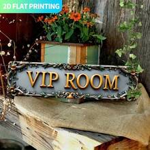 2D Flat, 1pc Vintage "VIP Room" Metal Wall Decor - Letter Sign, Suitable For Man Cave, Game Room - Pre-Drilled For Easy Hanging, Unique Gift (1pc), (Random Style) - A - View 6