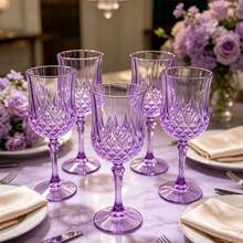 Dreamy Purple Taro High-Stem Glass, Faceted Refraction With Dynamic Purple Light, Exquisite Stem Design Showcasing Delicate Craftsmanship. Suitable For Various Beverages, Perfect For Girl Gatherings And Romantic Dinner Parties, Adding A Light And Gentle Luxury Vibe To Your Life - View 1
