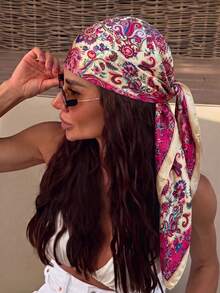 Rose Red With Beige Paisley Pattern