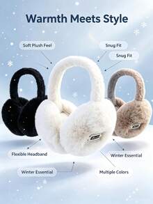 Bohemian Style Polyester Winter Warm Ear Muffs, Korean Version Cute Student Foldable Ear Covers, Ear Warmers, High Aesthetic - Multicolor - View 1