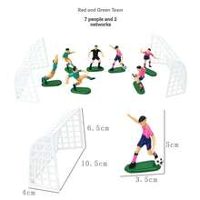 9pcs/Set Plastic Soccer Player Football Cake Toppers, Soccer Birthday Party Cake Decor, Football Team Models - Army Green - View 9