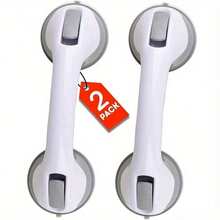 1/2pcs, Shower Handles For Bathtubs And Showers, Suction Grab Bars For Bathrooms,No Drilling Required- Balance Support, Suitable Solely For Tiles, Glass, And Hard Plastic - Grey - View 1