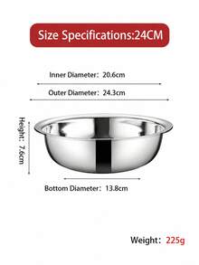 Nestable Stainless Steel Mixing Bowl Set, Deep Multi-Function Vegetable Washing & Prep Basin, Stackable Kitchen Containers, Home Restaurant Baking Cooking, Fruit Vegetable Salad Storage Bowl - View 10