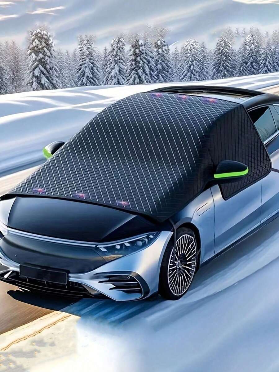 1pc Car Front Windshield Snow Cover, Easy Installation & Portable, Full Window Coverage, Snow & Frost Protection, All-Season Use, Fits Most Car Models