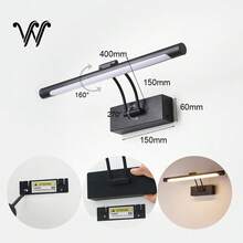 wamblz Wireless Rechargeable Picture Light With Remote Control, Three-Color Changing, Dimmable Timer Battery Operated Wall Light CRI90+, Suitable For Bedrooms, Living Rooms, Studies, Hallways, And Gallery Black - Black - View 6