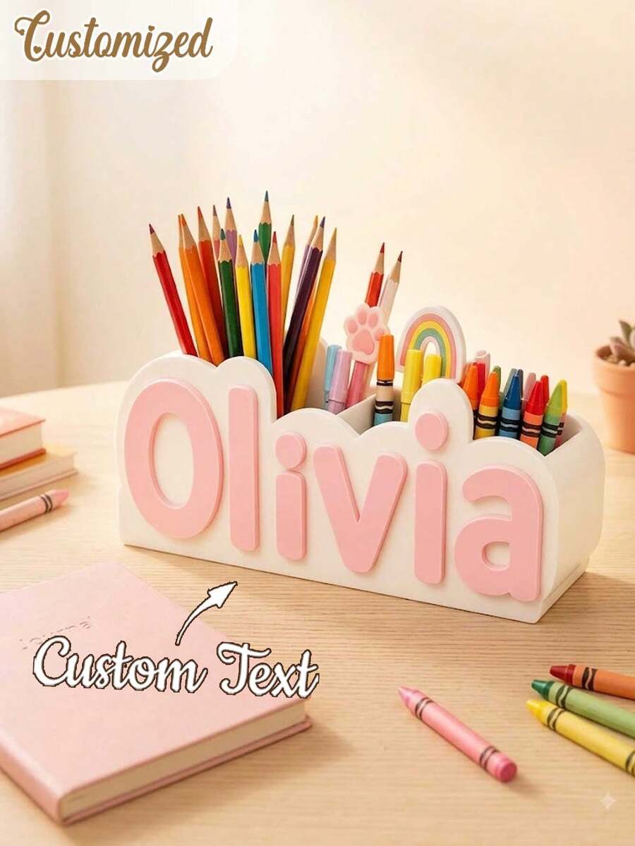 Organizer Meja Tempat Pensil Kustom - Dekorasi Ruangan & Perlengkapan Sekolah dengan Motif Warna-warni - MultiWarna - View 1